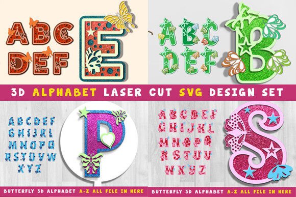 3D Alphabet Laser Cut SVG Design Set – Creative Possibilities for Everyone