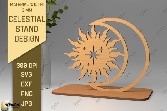 3D Celestial Stand: Sun and Moon Laser Design