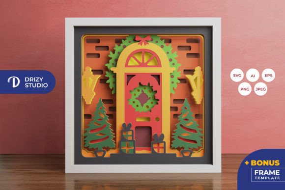 Christmas Door 3D Shadow Box SVG: A Creative Twist on Holiday Decor