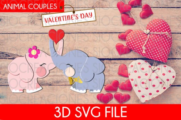 Couples Elephants, 3D SVG Valentine Day: A Strategic Creative Tool for Memorable Campaigns