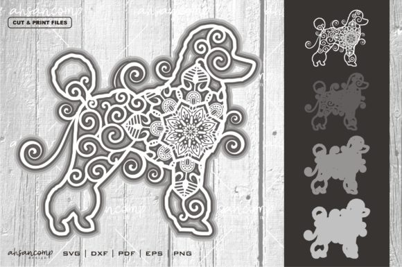 Dog Mandala Vector 5 SVG 3D Layered: A Unique Digital Design for Versatile Use