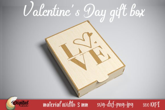 Love SVG. 3D Valentine’s Day Gift Box