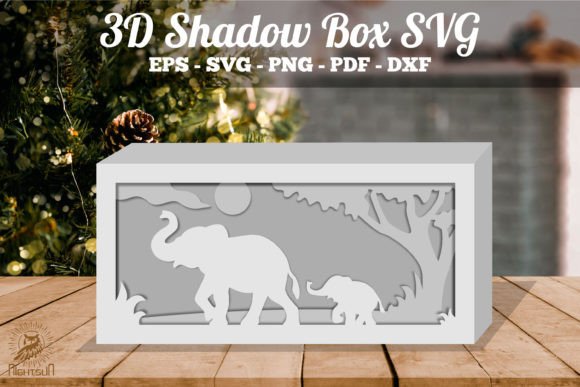 Mother and Child Elephant 3D Shadow Box: A Symbol of Connection in a Digital Age