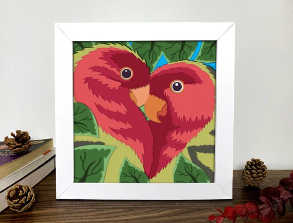 Parrot Love 3D Shadow Box SVG: A Creative Tool for Crafting Enthusiasts