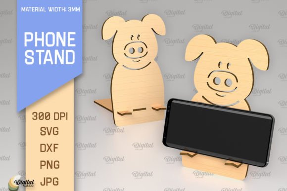Phone Stand Laser Cut 3D Design for Creative Spaces