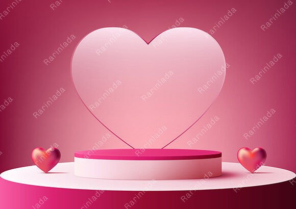 Valentine's Day 3D Podium Display: A Versatile Design Tool for Romantic Presentations