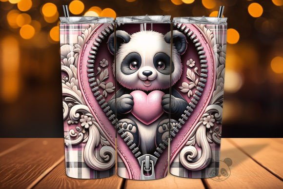 Valentine Zipper Panda 3D Tumbler Wrap: A Creative Twist on Modern Merchandise